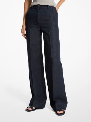 Linen Denim Wide-Leg Jeans image number 0