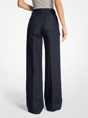 Linen Denim Wide-Leg Jeans image number 1