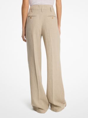 Linen Serge Pleated Trousers image number 1