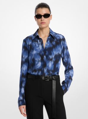 Hansen Floral Silk Crepe De Chine Shirt