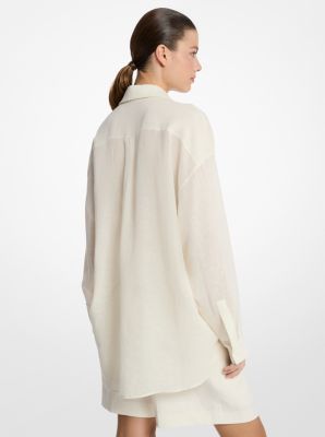 Linen Crepe Gauze Boyfriend Shirt