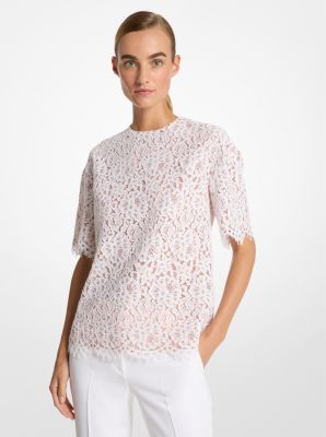 Oversized Corded Floral Lace T-Shirt image number 0