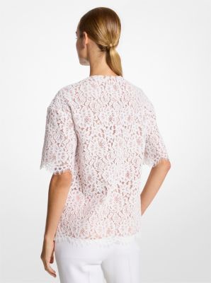 Oversized Corded Floral Lace T-Shirt image number 1