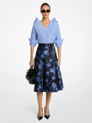 Silk and Cotton Taffeta Portrait Collar Shirt