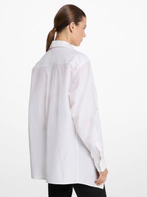 Silk and Cotton Taffeta Portrait Collar Shirt