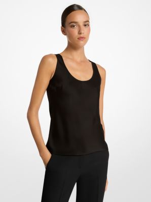 Techno Charmeuse Scoopneck Tank