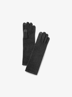 Gants en cuir avec poignet côtelé pour homme en noir