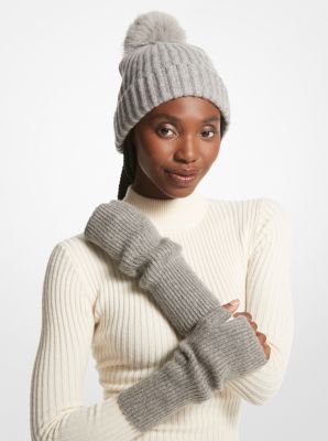 Ribbed Cashmere Fingerless Gloves