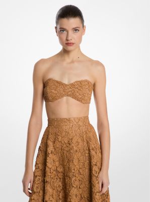 Hand-Embroidered Floral Lace Bandeau Top image number 0