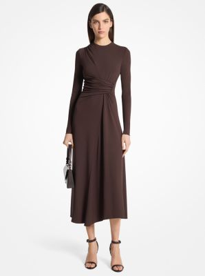 Vestido sarong drapeado de jersey mate elástico