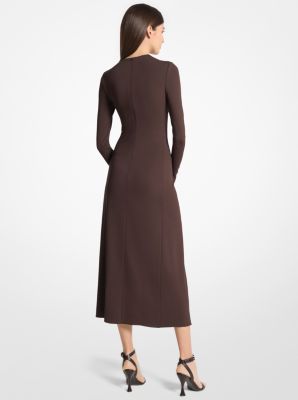 Vestido sarong drapeado de jersey mate elástico