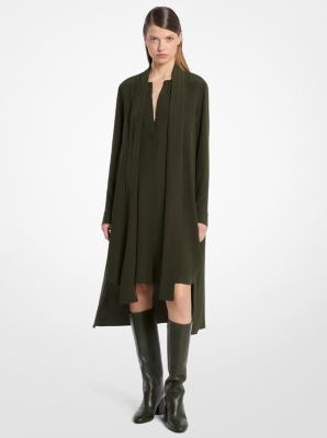 Michael Kors Collection Silk Crepe De Chine High-Low Shirtdress