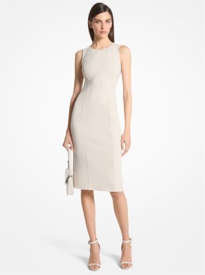 Double-Faced Stretch Wool Crepe Sheath Dress