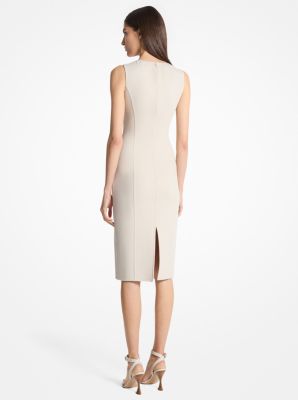 Double-Faced Stretch Wool Crepe Sheath Dress