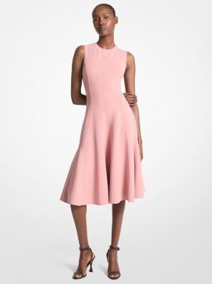 Stretch Wool Crepe Flared Sheath Dress