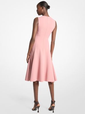 Stretch Wool Crepe Flared Sheath Dress