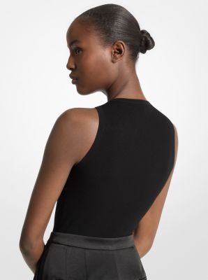 Ribbed Stretch Viscose Tank Top Bodysuit image number 1
