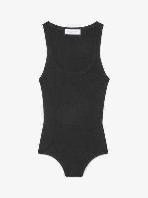 Ribbed Stretch Viscose Tank Top Bodysuit image number 2