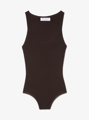 Ribbed Stretch Viscose Tank Top Bodysuit