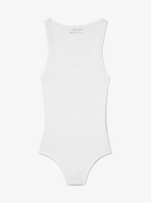 Ribbed Stretch Viscose Tank Top Bodysuit