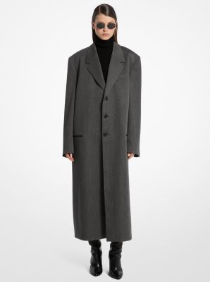 Covert Twill Wool Slouch Coat