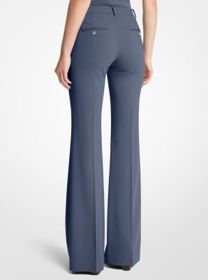 Pantalón acampanado Haylee de crepé de lana elástica