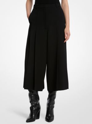Wool Gabardine Pleated Culottes