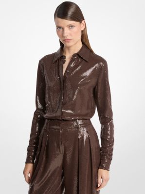 Hansen Hand-Embroidered Sequin Shirt
