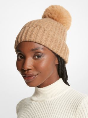 Ribbed Cashmere Beanie Hat