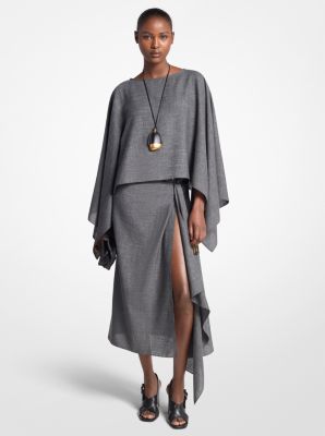 Wool and Silk Blend Kimono Scarf Dress