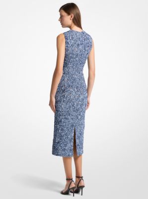 Tie-Die Floral Soutache Lace Sheath Dress