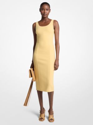 Double Faced Stretch Wool Sheath Dress