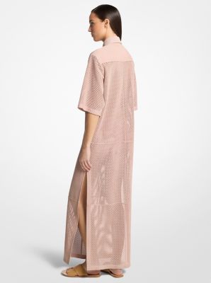 Perforated Suede Safari Dress