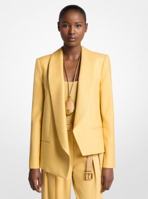 Silk Canvas Asymmetric Wrap Jacket