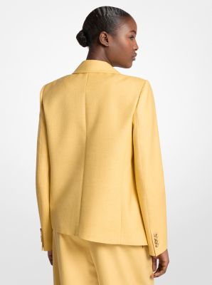 Silk Canvas Asymmetric Wrap Jacket