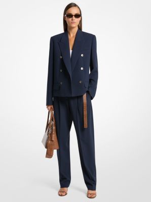 Double-Breasted Wool Serge Admiral Blazer