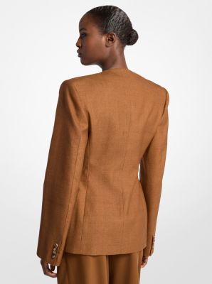 Silk Canvas Belted Wrap Jacket