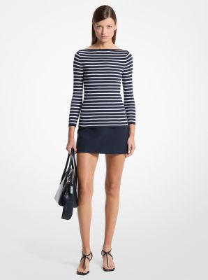 Top a rayas con cuello barco