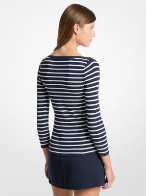 Top a rayas con cuello barco