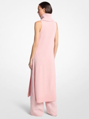 T&uacute;nica de cuello alto de cachemira y lino