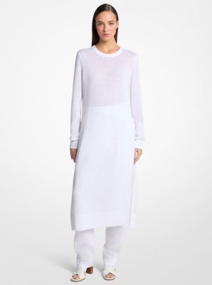 T&uacute;nica de lino y algod&oacute;n con abertura lateral