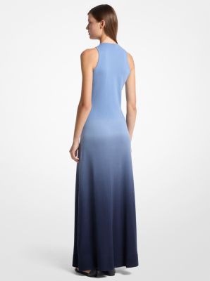 Ombré Cashmere Racerneck Dress