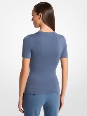 Suéter de cachemira de manga corta