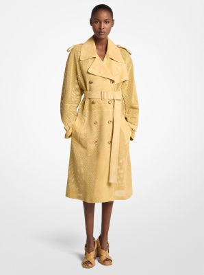 Perforated Suede Trench Coat