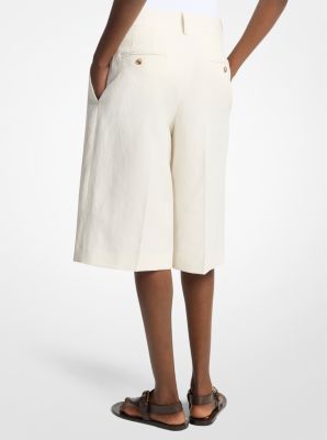 Pleated Linen Trouser Shorts