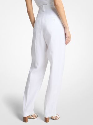Pleated Washed Linen Trousers