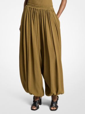 Pantal&oacute;n sarouel de seda seersucker
