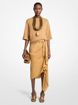 Viscose and Linen Cascade Skirt