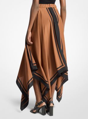 Silk Crepe De Chine Scarf Skirt
