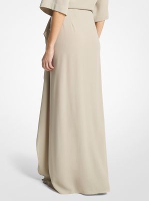 Wool Crepe Pareo Skirt